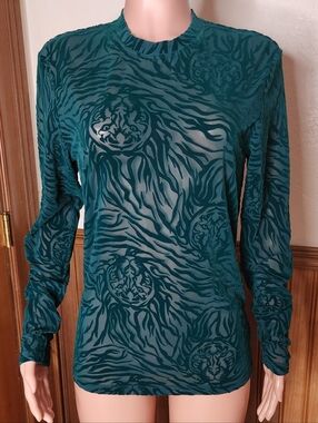 Savage X Fenty Ringmaster Long-Sleeve Velvet Tiger Top XS